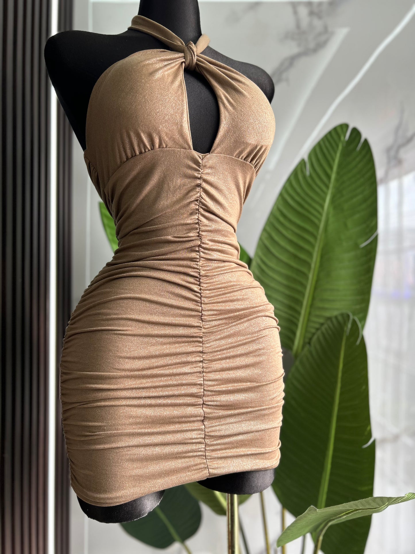 Lune Camel mini Dress