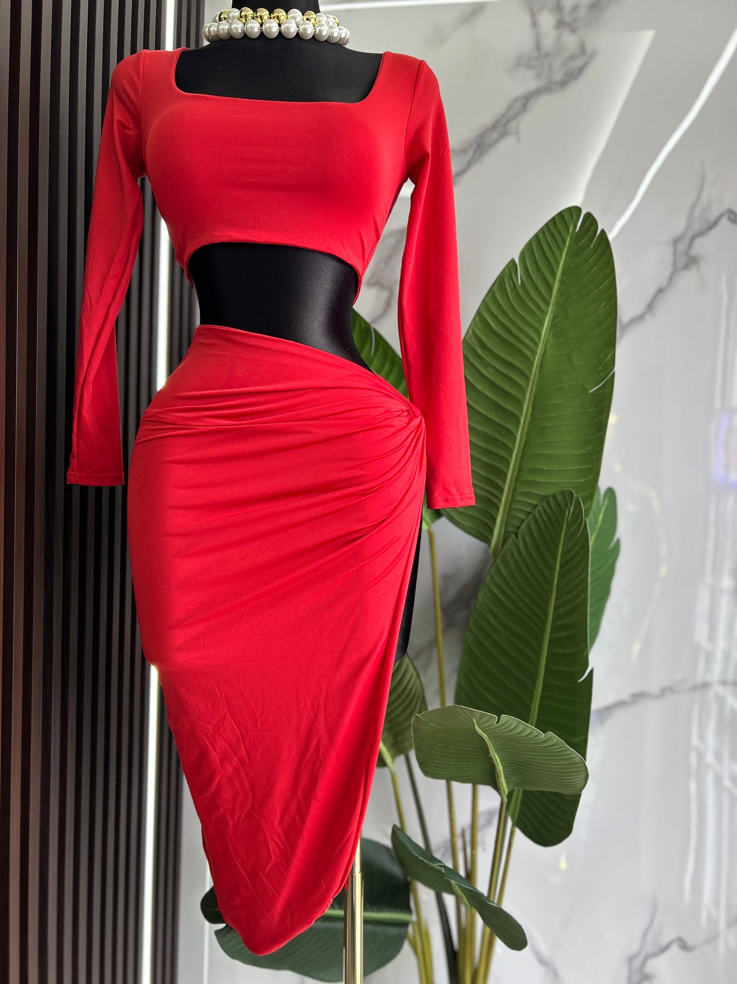 Red Skirt Set