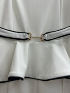 White and black romper