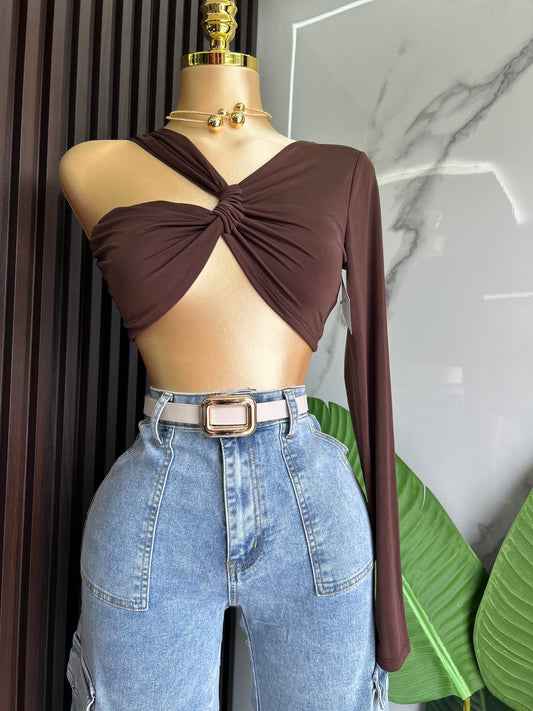 Brown Crop Top