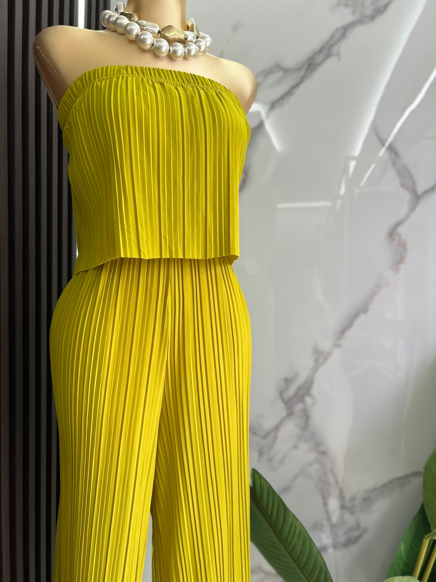 Strapless Olive Jumpsuit