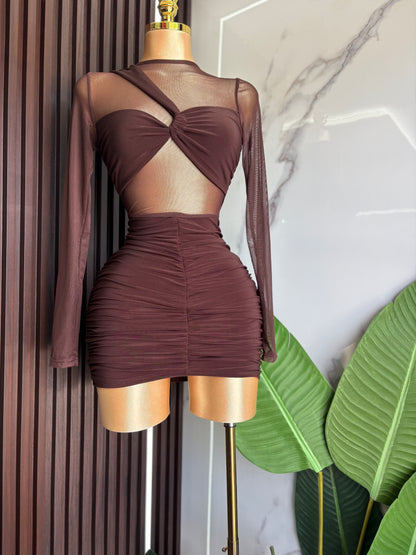 Brown Lace Dress