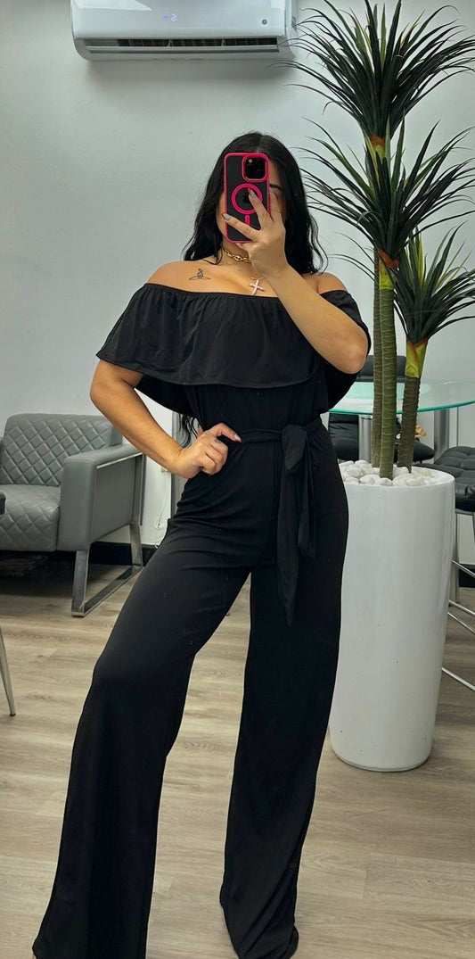 Black Ruffle Jumpsuit