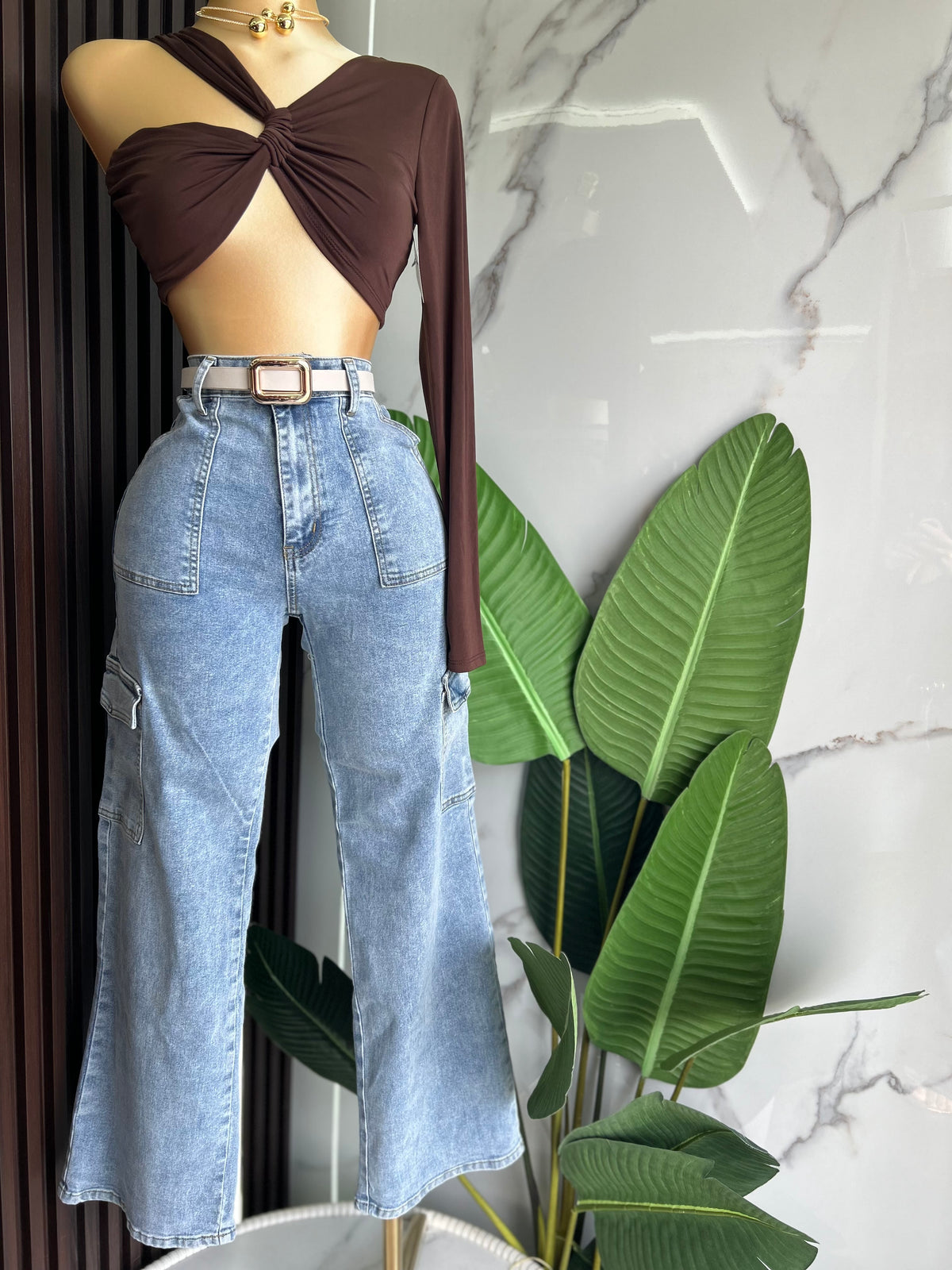 Brown Crop Top