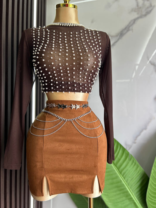 Mesh Brown Top