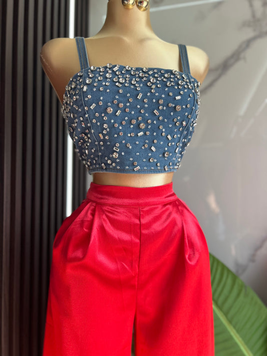 Denim Crop top