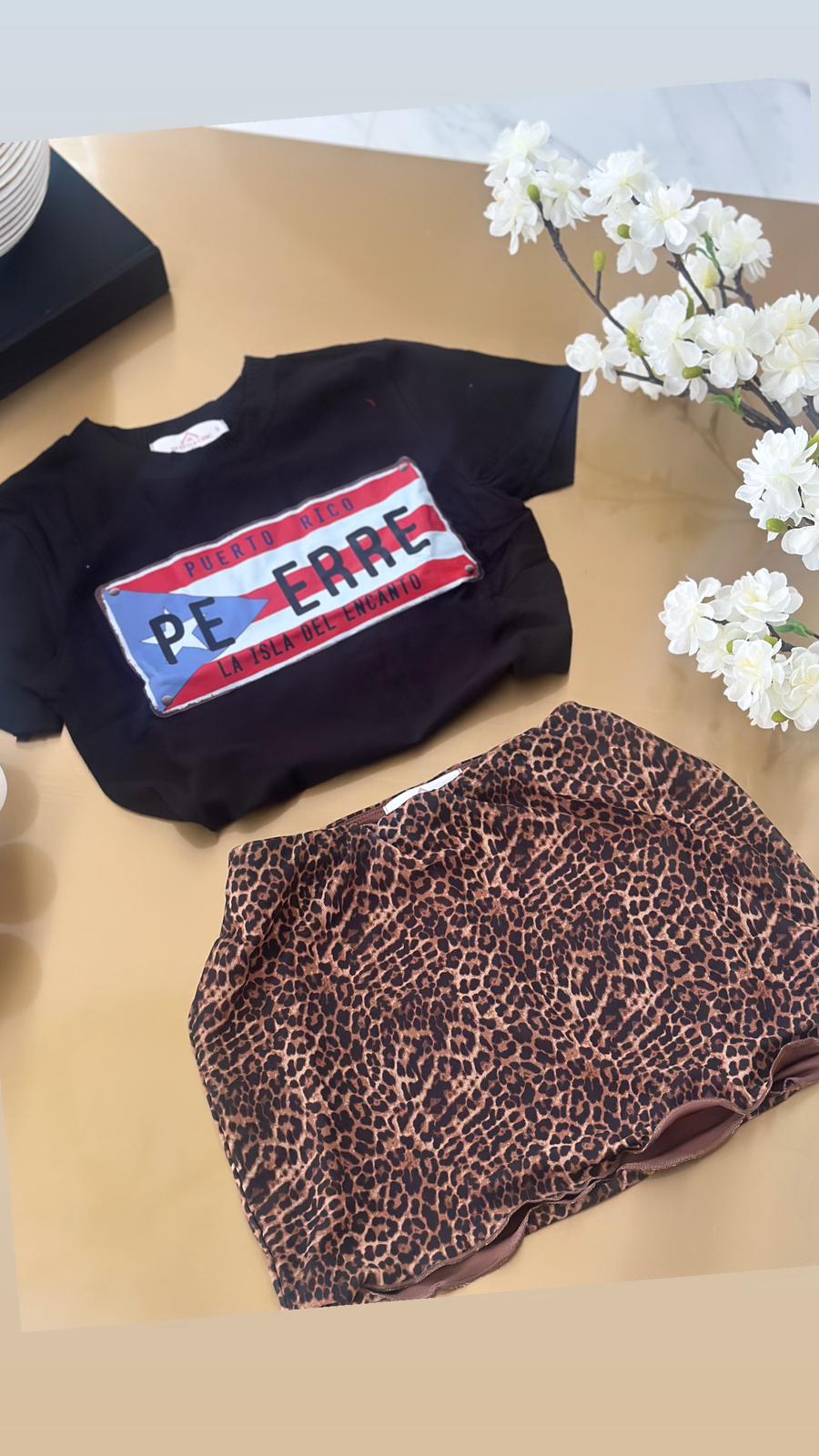 Animal Print Mini Skirt