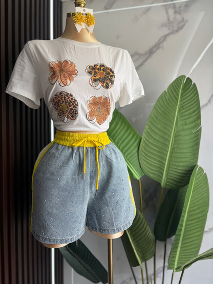 Animal print flower tshirt