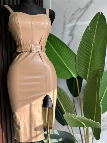 Camel Leather Dress